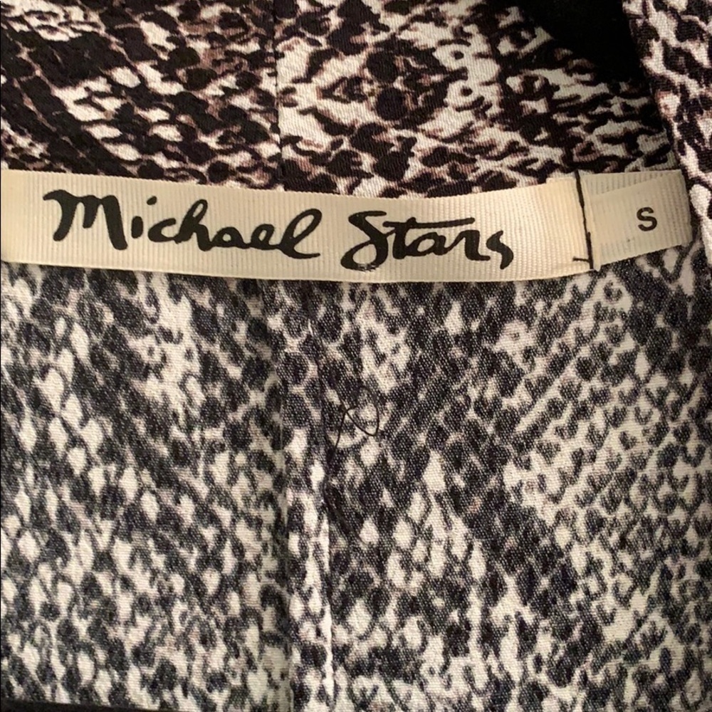 Michael Stars Black White Tan Snake Animal Print Kimono Cardigan Small Oversized - Picture 2 of 6